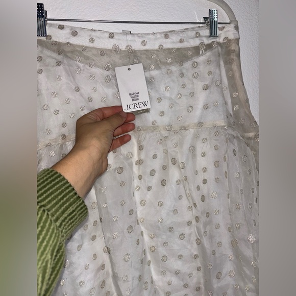 Maryam Nassir Zadeh X J.Crew drop-waist polka dot embroidered silk skirt 6 - Picture 5 of 6
